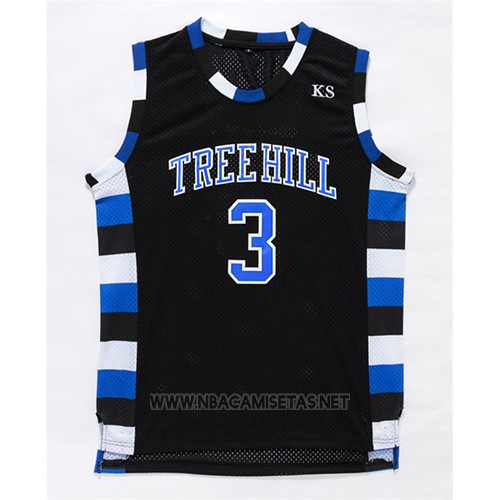Camiseta Pelicula Tree Hill Nathan Scott NO 3 Negro
